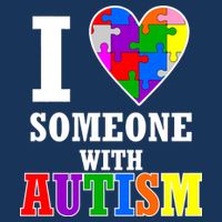 I Love Someone With Autism Puzzle Piece Heart 16 in Basic Backpack