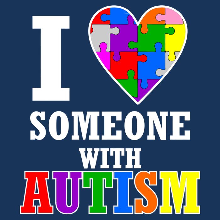 I Love Someone With Autism Puzzle Piece Heart 16 in Basic Backpack