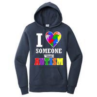 I Love Someone With Autism Puzzle Piece Heart Women's Pullover Hoodie