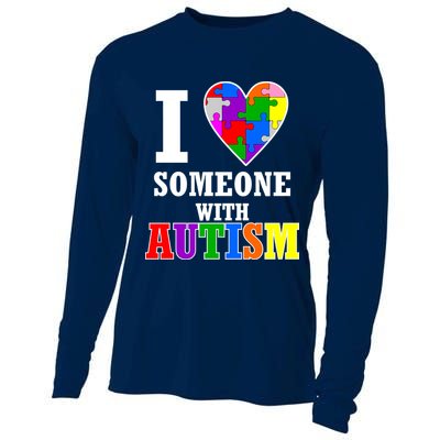 I Love Someone With Autism Puzzle Piece Heart Cooling Performance Long Sleeve Crew