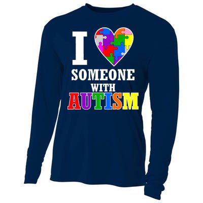 I Love Someone With Autism Puzzle Piece Heart Cooling Performance Long Sleeve Crew