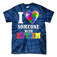 I Love Someone With Autism Puzzle Piece Heart Tie-Dye T-Shirt