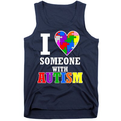 I Love Someone With Autism Puzzle Piece Heart Tank Top