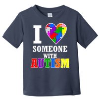 I Love Someone With Autism Puzzle Piece Heart Toddler T-Shirt