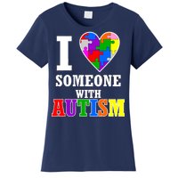 I Love Someone With Autism Puzzle Piece Heart Women's T-Shirt