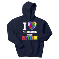 I Love Someone With Autism Puzzle Piece Heart Kids Hoodie