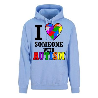 I Love Someone With Autism Puzzle Piece Heart Unisex Surf Hoodie