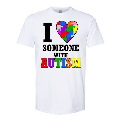 I Love Someone With Autism Puzzle Piece Heart Softstyle CVC T-Shirt