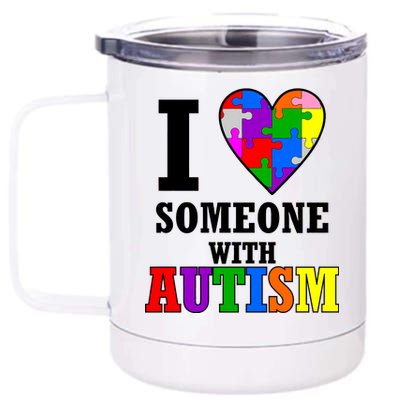 I Love Someone With Autism Puzzle Piece Heart 12 oz Stainless Steel Tumbler Cup