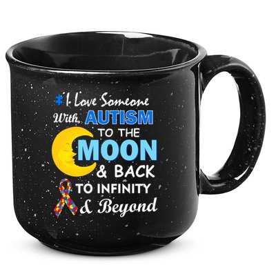 I Love Someone With Autism To The Moon & Back 15oz Campfire Ceramic Mug