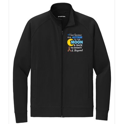 I Love Someone With Autism To The Moon & Back Stretch Full-Zip Cadet Jacket