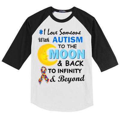 I Love Someone With Autism To The Moon & Back Kids Colorblock Raglan Jersey