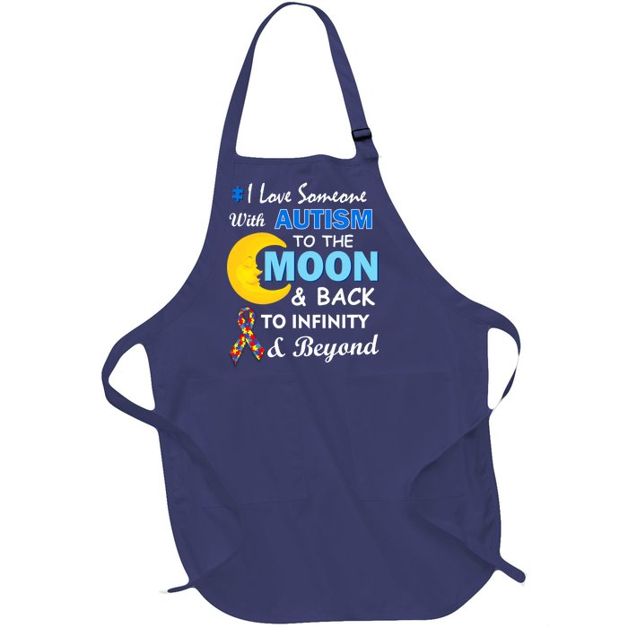 I Love Someone With Autism To The Moon & Back Full-Length Apron With Pockets