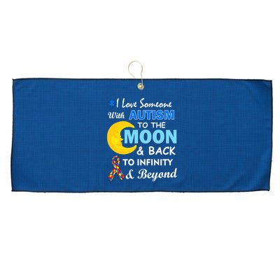 I Love Someone With Autism To The Moon & Back Large Microfiber Waffle Golf Towel