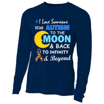 I Love Someone With Autism To The Moon & Back Cooling Performance Long Sleeve Crew