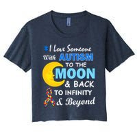 I Love Someone With Autism To The Moon & Back Women's Crop Top Tee