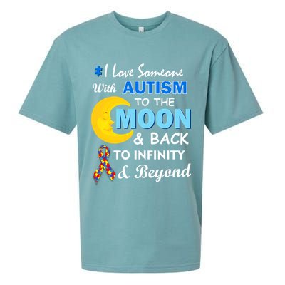 I Love Someone With Autism To The Moon & Back Sueded Cloud Jersey T-Shirt