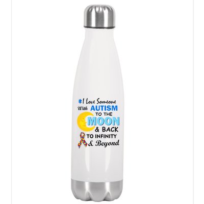 I Love Someone With Autism To The Moon & Back Stainless Steel Insulated Water Bottle