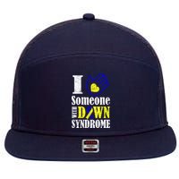 I Love Someone With Down Syndrome 7 Panel Mesh Trucker Snapback Hat