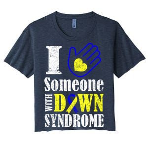 I Love Someone With Down Syndrome Women's Crop Top Tee