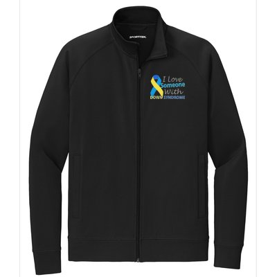 I Love Someone With Down Syndrome Awareness Stretch Full-Zip Cadet Jacket