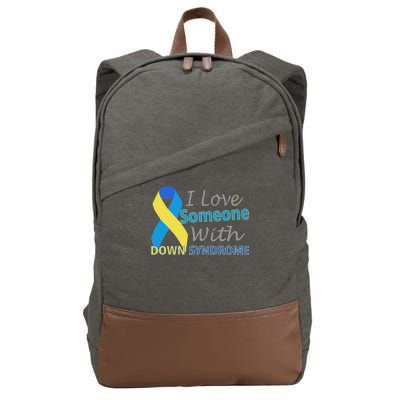 I Love Someone With Down Syndrome Awareness Cotton Canvas Backpack