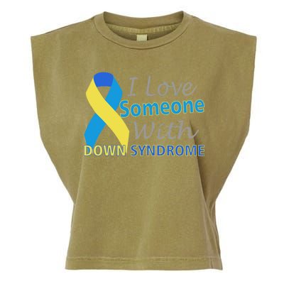 I Love Someone With Down Syndrome Awareness Garment-Dyed Women's Muscle Tee