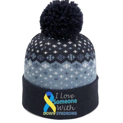 I Love Someone With Down Syndrome Awareness The Baniff Cuffed Pom Beanie