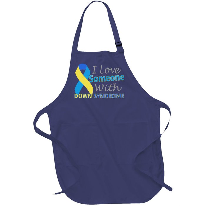 I Love Someone With Down Syndrome Awareness Full-Length Apron With Pockets