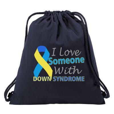 I Love Someone With Down Syndrome Awareness Drawstring Bag