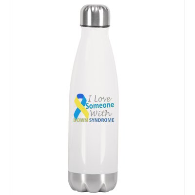 I Love Someone With Down Syndrome Awareness Stainless Steel Insulated Water Bottle