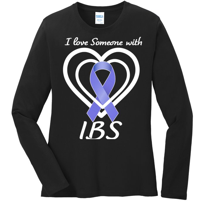 I Love Someone With IBS Irritable Bowel Syndrome Awareness Ladies Long Sleeve Shirt