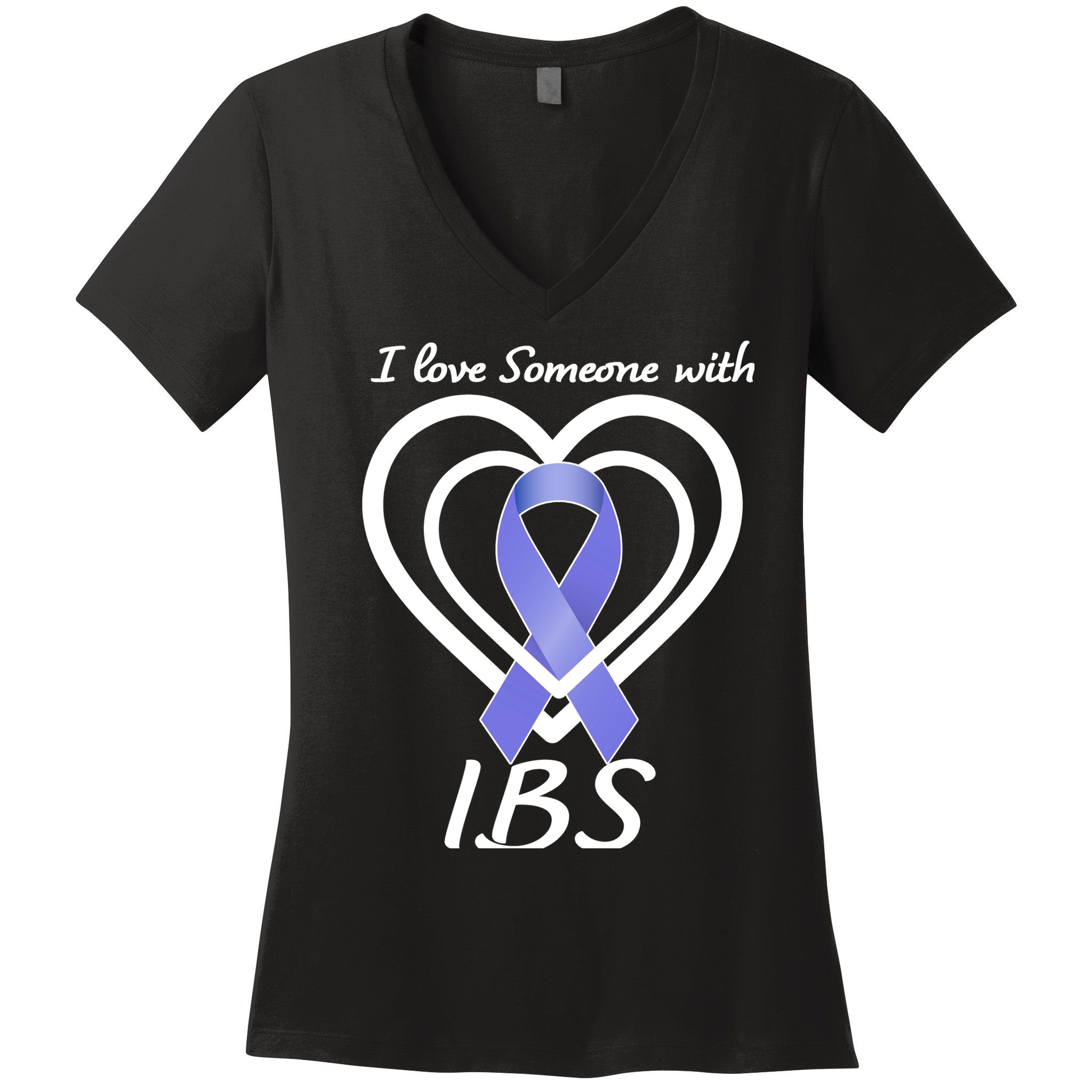 I Love Someone With IBS Irritable Bowel Syndrome Awareness Women's V-Neck T-Shirt