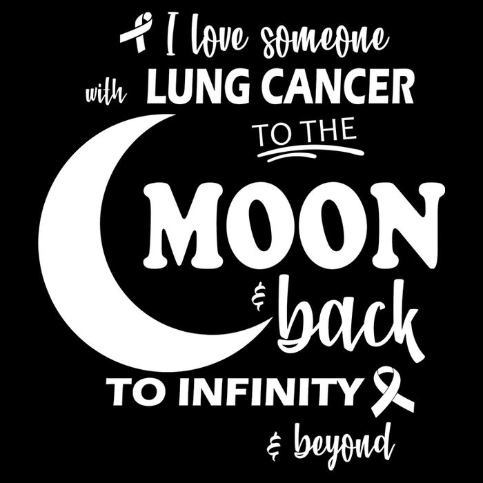 I Love Someone With Lung Cancer To The Moon And Back Stripe Pom Pom Beanie