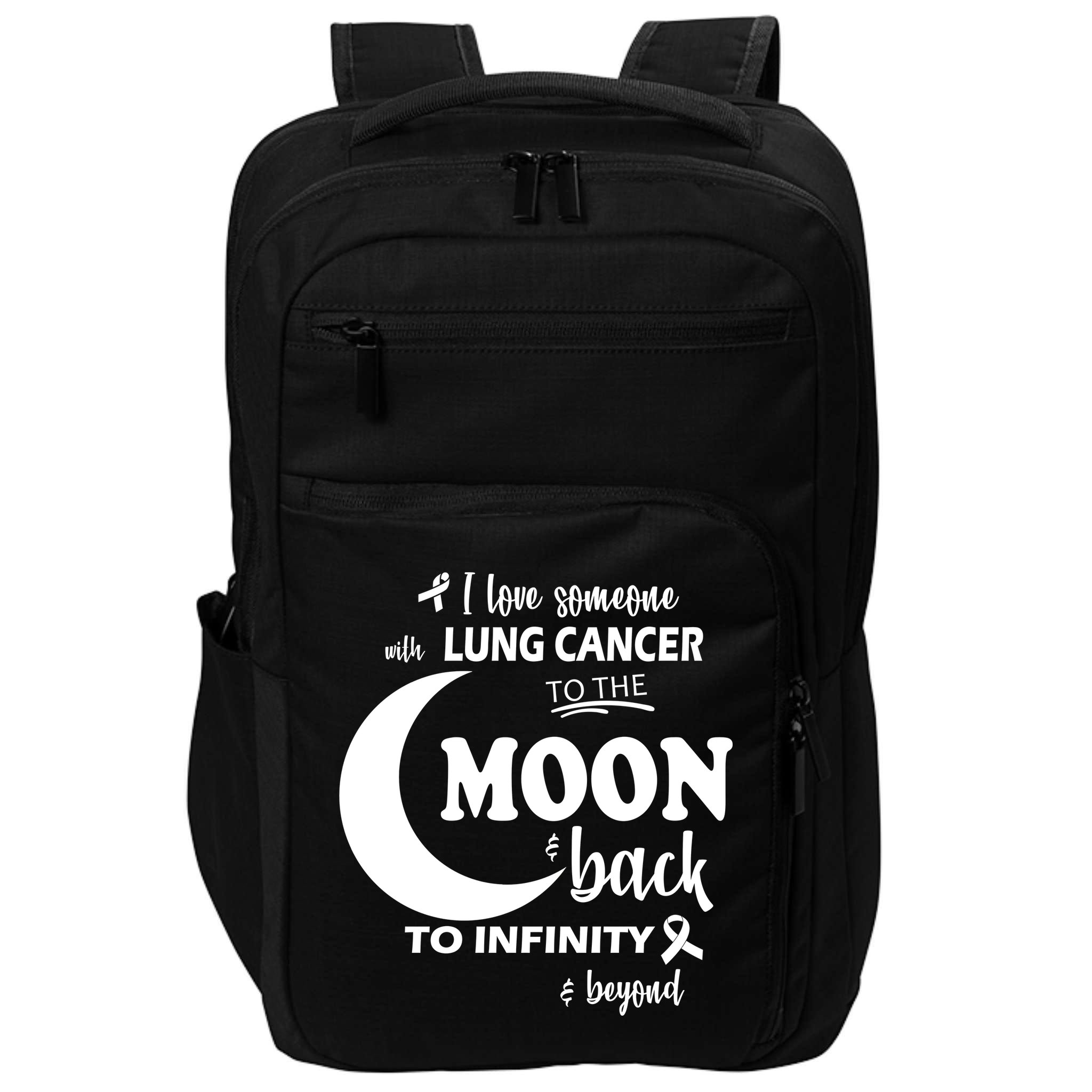 I Love Someone With Lung Cancer To The Moon And Back Impact Tech Backpack