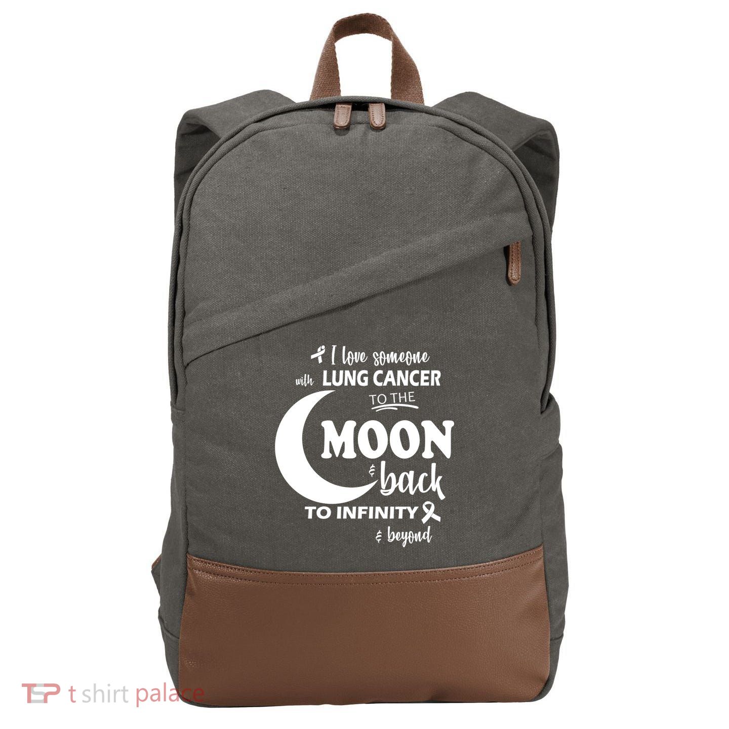 I Love Someone With Lung Cancer To The Moon And Back Cotton Canvas Backpack