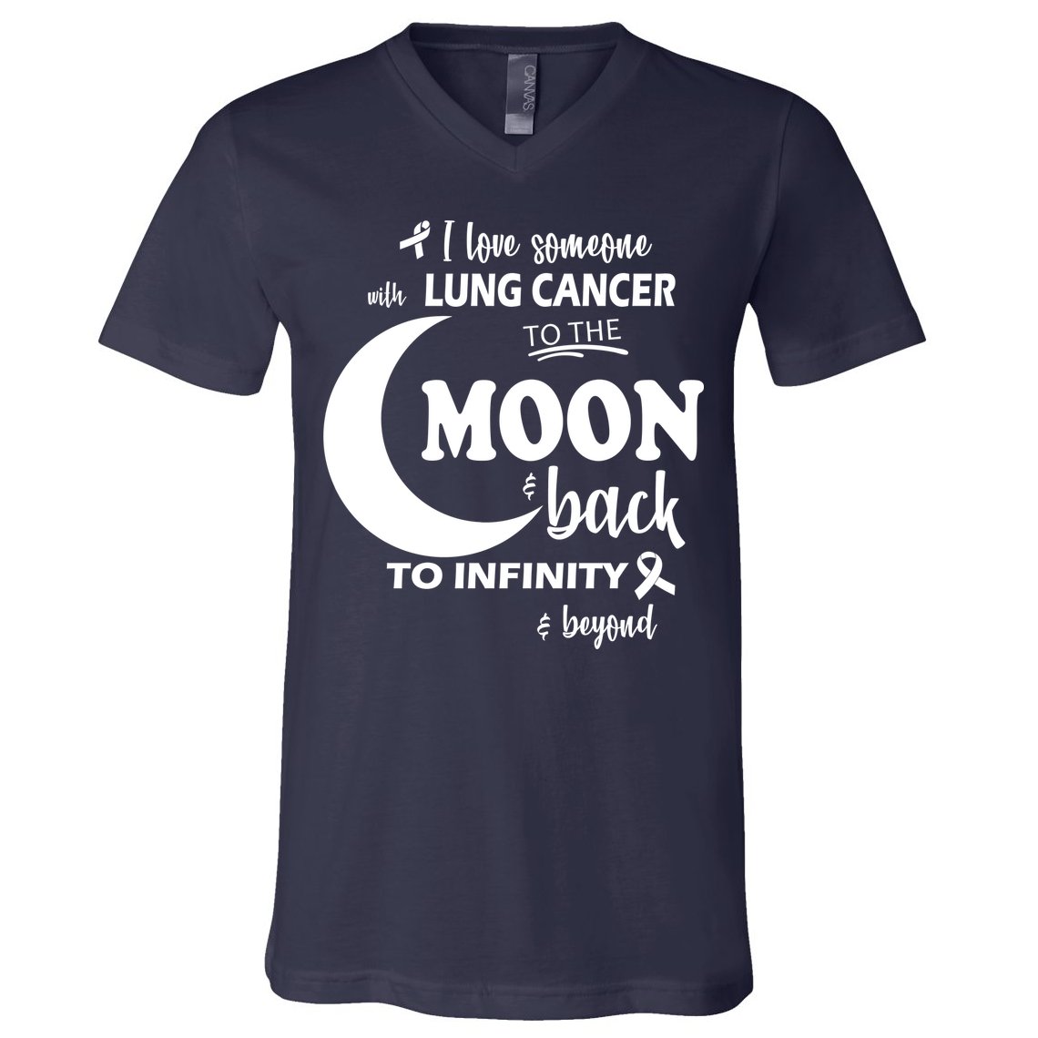 I Love Someone With Lung Cancer To The Moon And Back V-Neck T-Shirt