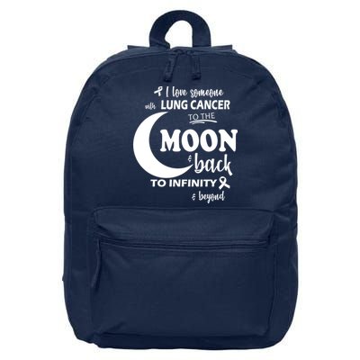 I Love Someone With Lung Cancer To The Moon And Back 16 in Basic Backpack