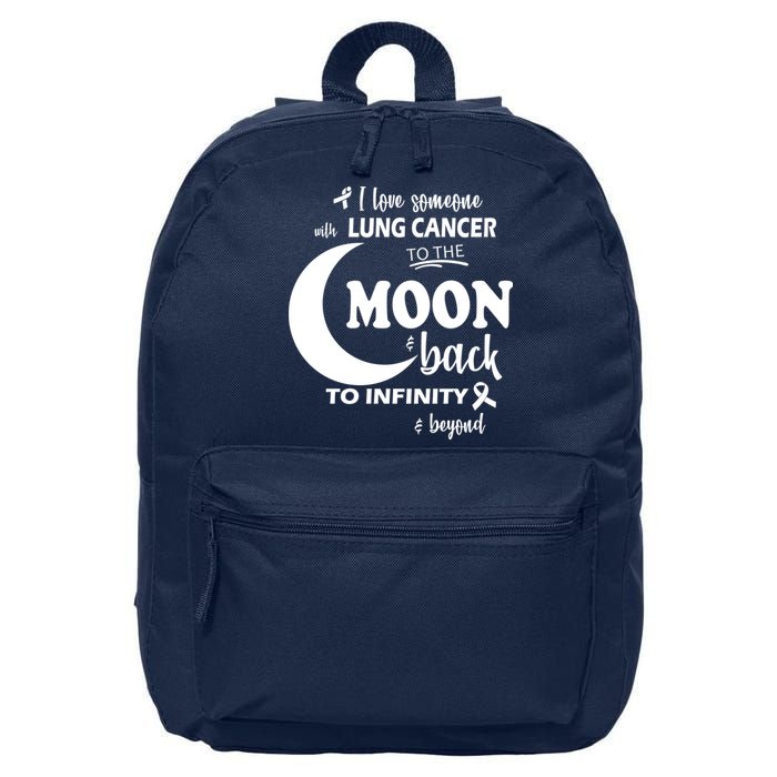 I Love Someone With Lung Cancer To The Moon And Back 16 in Basic Backpack