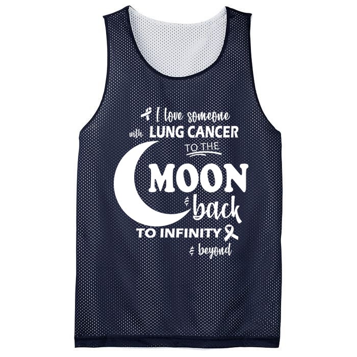 I Love Someone With Lung Cancer To The Moon And Back Mesh Reversible Basketball Jersey Tank