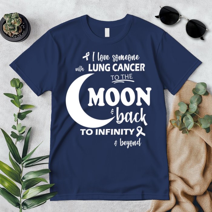 I Love Someone With Lung Cancer To The Moon And Back Premium T-Shirt