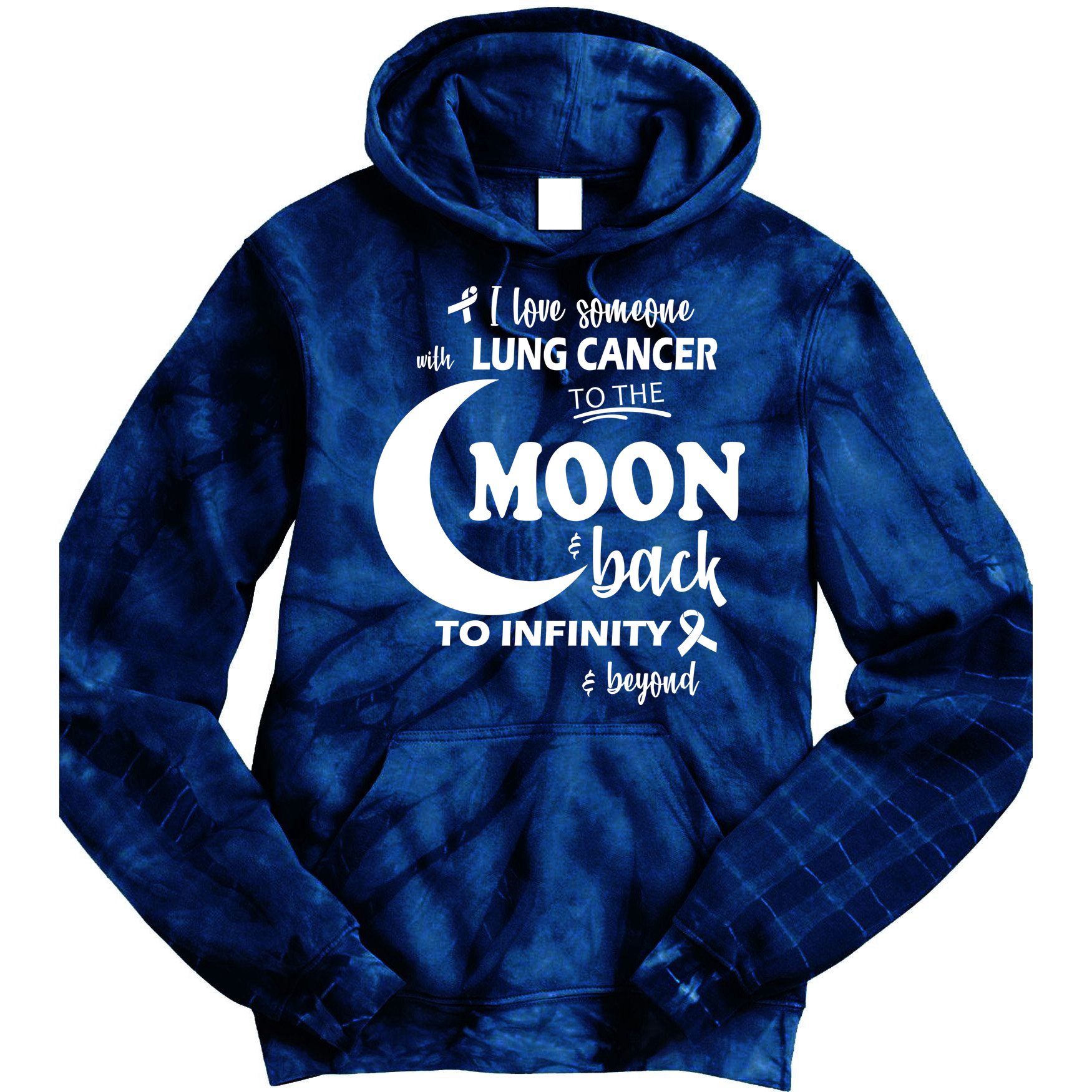 I Love Someone With Lung Cancer To The Moon And Back Tie Dye Hoodie
