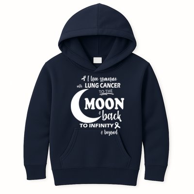 I Love Someone With Lung Cancer To The Moon And Back Kids Hoodie