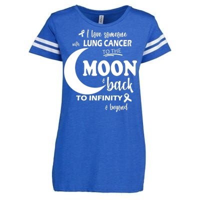 I Love Someone With Lung Cancer To The Moon And Back Enza Ladies Jersey Football T-Shirt