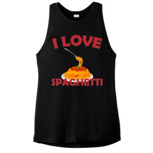 I Love Spaghetti Ladies PosiCharge Tri-Blend Wicking Tank