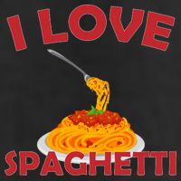 I Love Spaghetti 7 Panel Mesh Trucker Snapback Hat