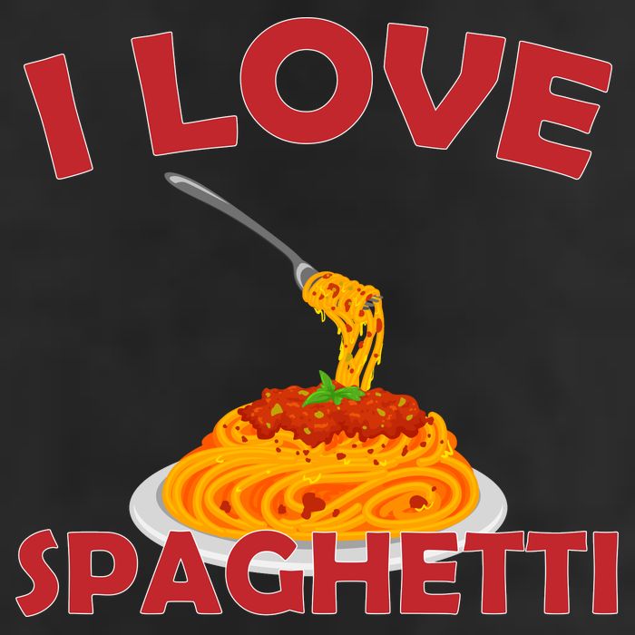 I Love Spaghetti 7 Panel Mesh Trucker Snapback Hat