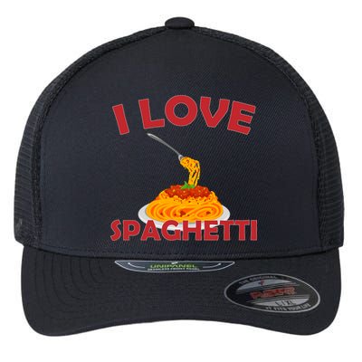 I Love Spaghetti Flexfit Unipanel Trucker Cap