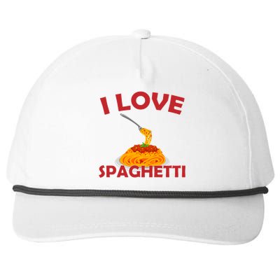 I Love Spaghetti Snapback Five-Panel Rope Hat