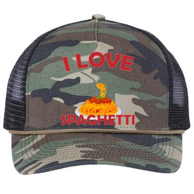 I Love Spaghetti Retro Rope Trucker Hat Cap